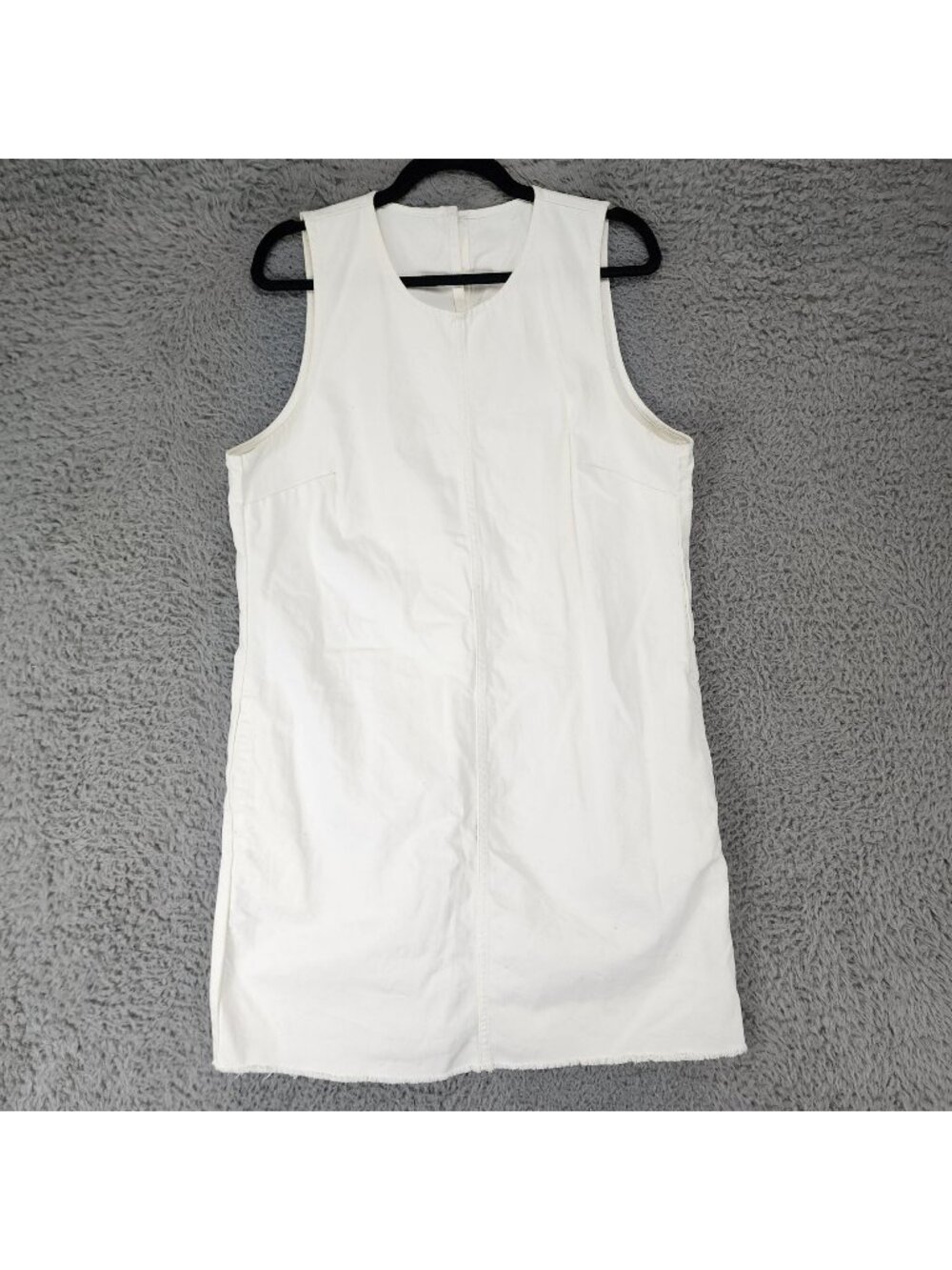 J. Crew Dress Womens 8 Cream Denim Sleeveless 100% Cotton *Read* - Picture 1 of 10